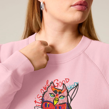 Load image into Gallery viewer, It's Owl Good. Hoo. 🦉 – Embroidered Women's Raglan Sweatshirt
