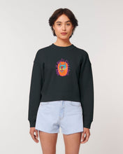 Load image into Gallery viewer, Lion - WAKE UP BEAUTY, IT&#39;S TIME TO BEAST. Embroidered WOMEN&#39;S CROPPED CREW NECK SWEATSHIRT
