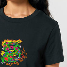 Load image into Gallery viewer, Dragon – Come on Baby, Light My Fire 🐉 – Embroidered Women's T-Shirt
