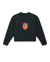 Load image into Gallery viewer, Lion - WAKE UP BEAUTY, IT&#39;S TIME TO BEAST. Embroidered WOMEN&#39;S CROPPED CREW NECK SWEATSHIRT
