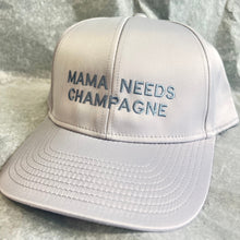 Load image into Gallery viewer, MAMA NEEDS CHAMPAGNE – Embroidered Satin Cap