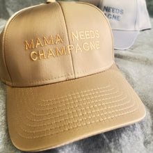 Load image into Gallery viewer, MAMA NEEDS CHAMPAGNE – Embroidered Satin Cap