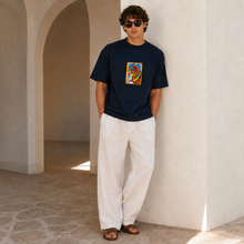 Load image into Gallery viewer, Horse – Yee Haw! 🐎 – Navy Oversized High-Neck T-Shirt