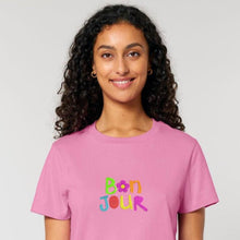 Load image into Gallery viewer, B🌸N JOUR – Embroidered Women's T-Shirt