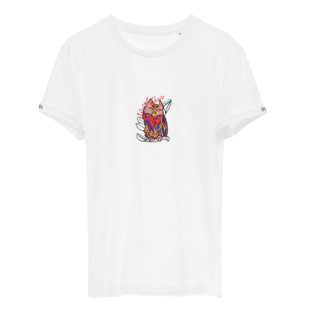 iT'S OWL GOOD 🦉 HOO. - organic cotton embroidered unisex T-shirt