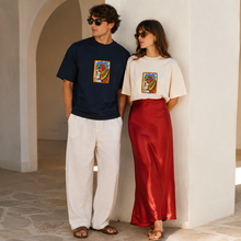 Load image into Gallery viewer, Horse – Yee Haw! 🐎 – Natural Oversized High-Neck T-Shirt

