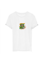 Load image into Gallery viewer, 🐲Come on, baby, light my fire... 🐉- organic cotton embroidered unisex T-shirt
