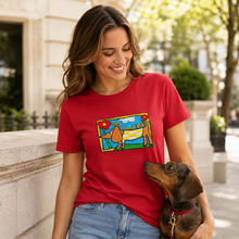 Load image into Gallery viewer, Dachshund – Hey, Good Lookin' – Embroidered Women's T-Shirt
