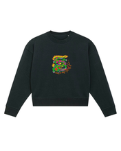 Load image into Gallery viewer, 🐲Come on, baby, light my fire... 🐉 Embroidered WOMEN&#39;S CROPPED CREW NECK SWEATSHIRT
