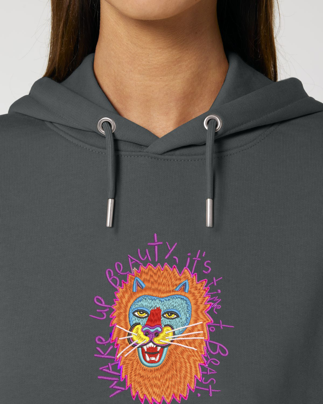 Lion - WAKE UP BEAUTY, IT'S TIME TO BEAST. - Embroidered UNISEX hoodie