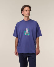 Load image into Gallery viewer, Natural born chiller...-The Unisex Oversized High Neck T-Shirt - Embroidered
