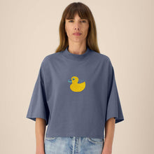 Load image into Gallery viewer, DUCK - Quack! Quack! embroidered - The women's cropped t-shirt in recycled cotton
