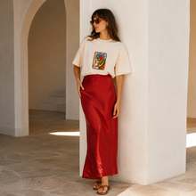 Load image into Gallery viewer, Horse – Yee Haw! 🐎 – Natural Oversized High-Neck T-Shirt
