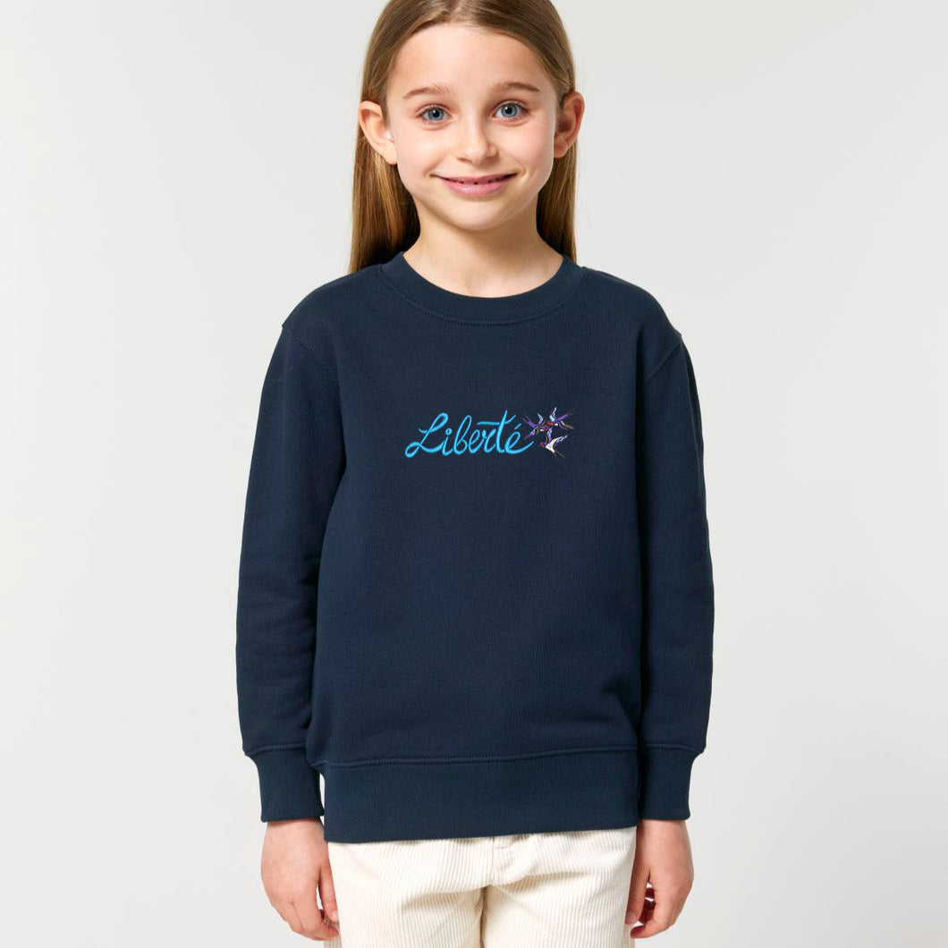 Liberté🐦‍⬛ - Embroidered kids' crew neck sweatshirt