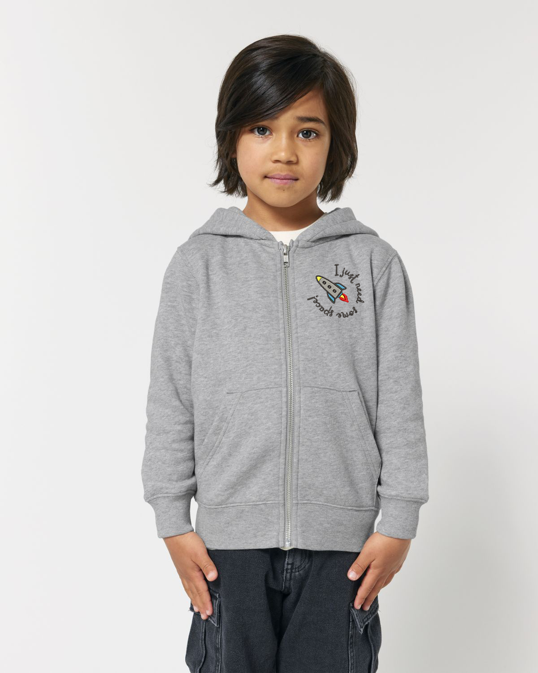 I just need some space! 🚀-  kids' zip-thru hoodie sweatshirt