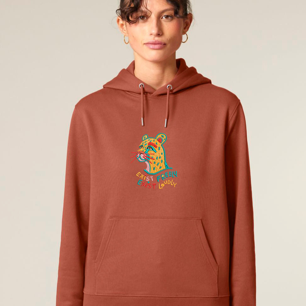 Cheetah 🐆 EXIST FREELY! EXIST LOUDLY!  Embroidered Unisex hoodie