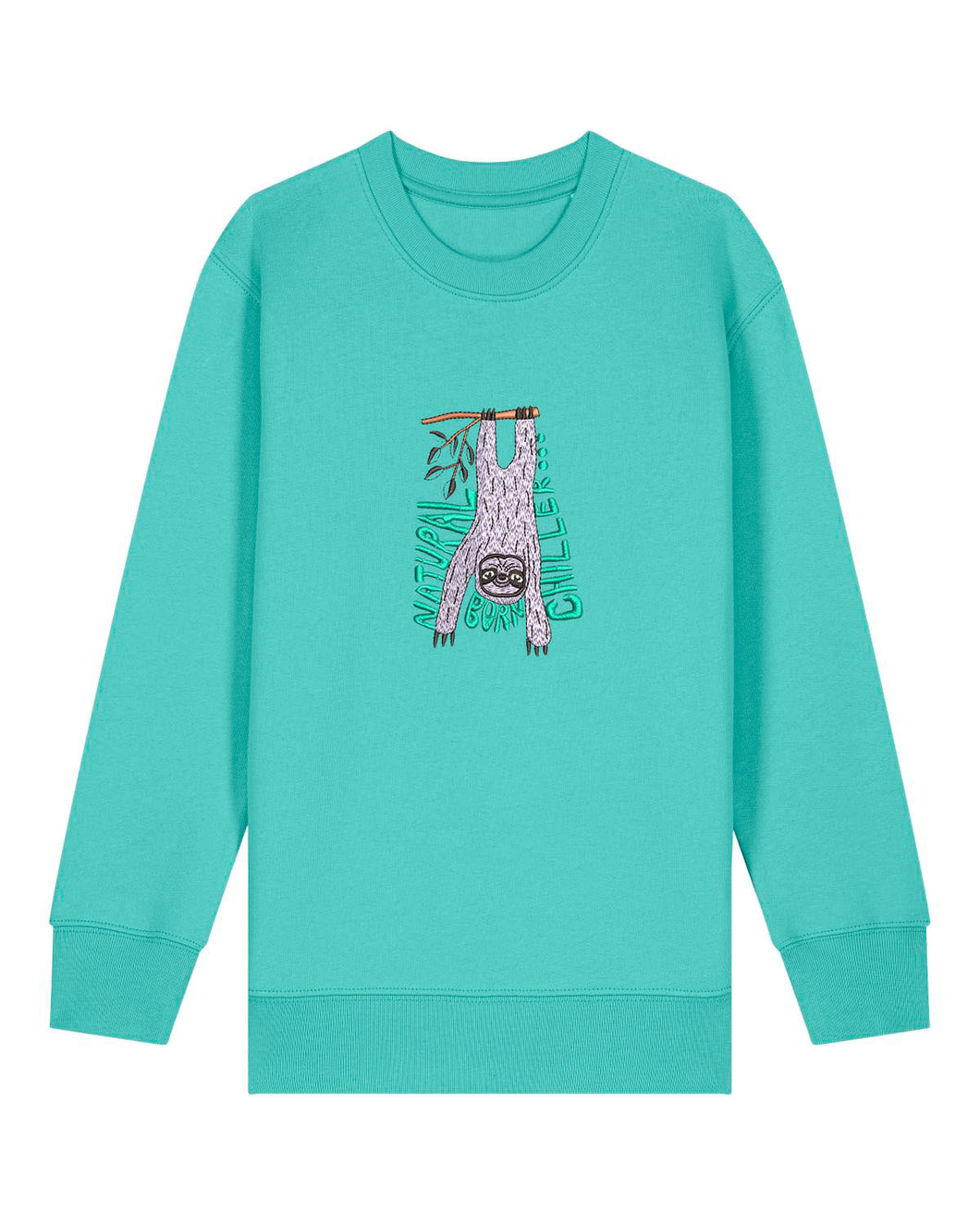 NATURAL BORN CHILLER... Embroidered kids' crew neck sweatshirt