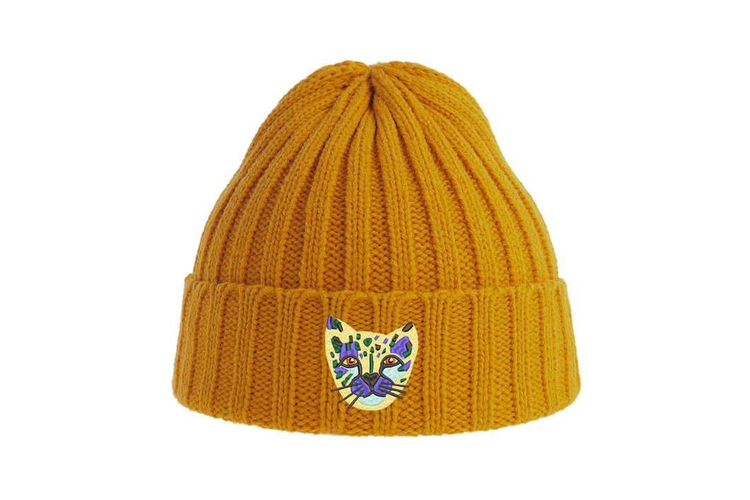 Cheetah - Embroidered vintage fisherman style beanie