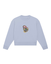 Load image into Gallery viewer, Lemur L&#39;amor Embroidered WOMEN&#39;S CROPPED CREW NECK SWEATSHIRT
