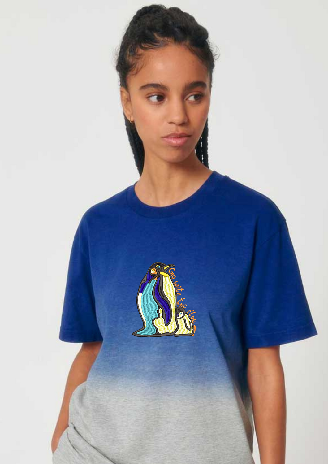 Go with the floe 🐧- Embroidered UNISEX RELAXED T-SHIRT