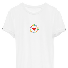 Load image into Gallery viewer, LOVEISLOVE❤️ - organic cotton embroidered unisex T-shirt
