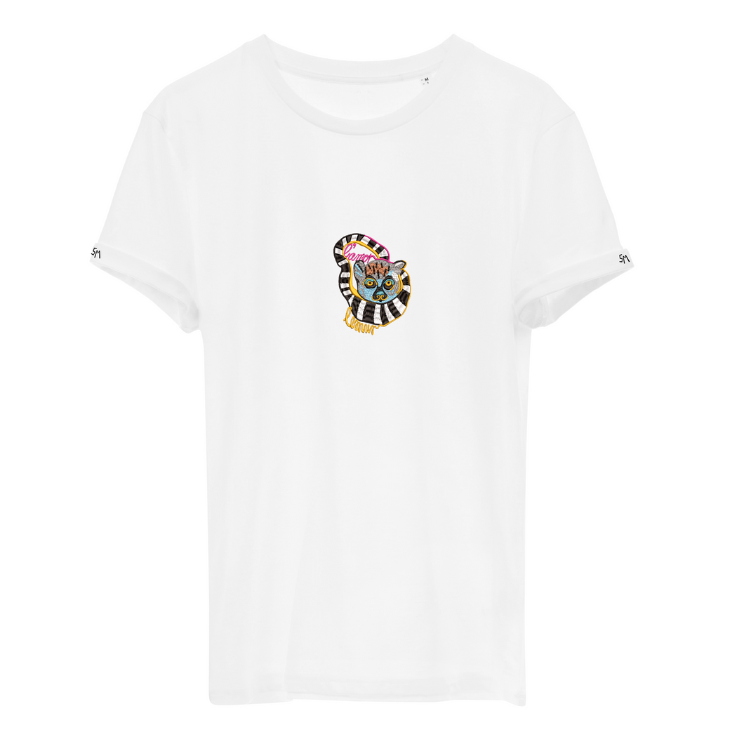 Lemur L'amor - organic cotton embroidered unisex T-shirt