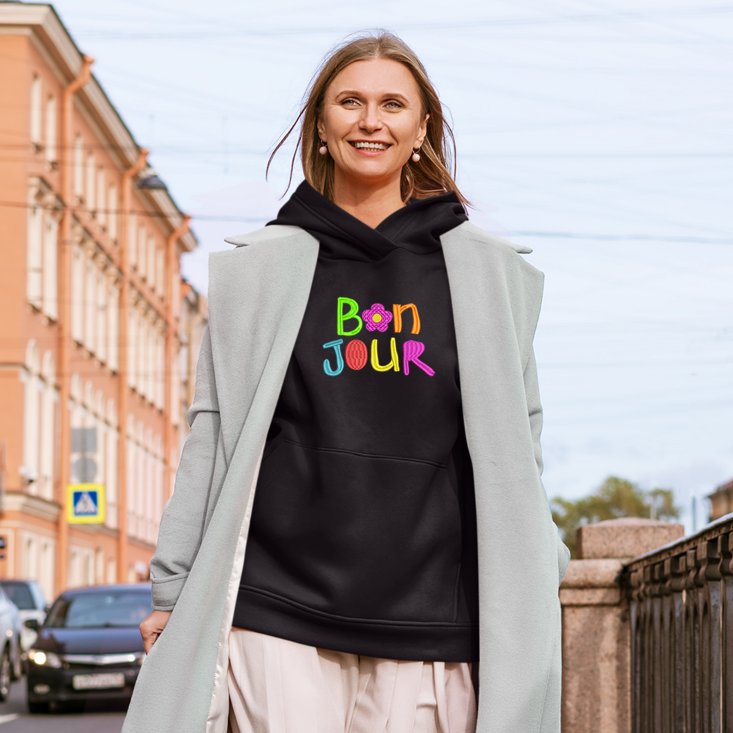B🌸N JOUR - Embroidered UNISEX hoodie