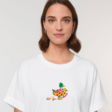 Load image into Gallery viewer, Not give a...duck. 🦆  - Embroidered women&#39;s t-shirt
