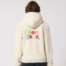 Load image into Gallery viewer, B🌸N JOUR - THE UNISEX SHERPA HOODIE - embroidery
