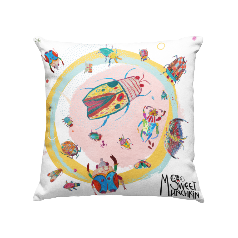 Bugs quirky cushion - print