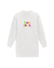 Load image into Gallery viewer, B🌸N JOUR  Embroidered WOMEN&#39;S OVERSIZED CREW NECK DRESS
