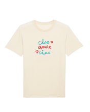 Load image into Gallery viewer, Ciao AMORE Ciao💕- organic cotton embroidered unisex T-shirt
