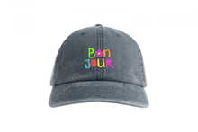 Load image into Gallery viewer, BON JOUR - Embroidered vintage floppy cap
