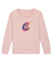 Load image into Gallery viewer, Unicorn 🦄- Embroidered WOMEN&#39;S RELAXED FIT SWEATSHIRT
