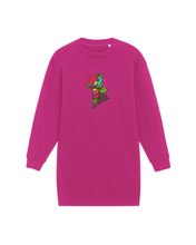 Load image into Gallery viewer, FREE AS A BIRD. 🦜 Embroidered WOMEN&#39;S OVERSIZED CREW NECK DRESS
