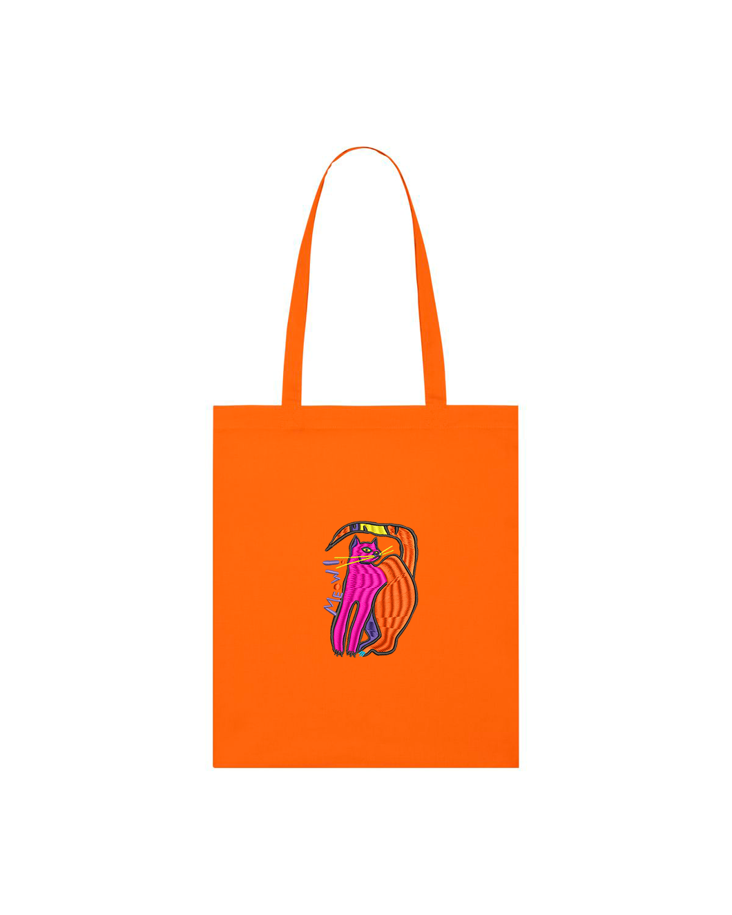 Meow 🐈 Embroidered light woven tote