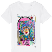Load image into Gallery viewer, Chimp organic cotton print kids tshirt
