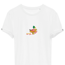 Load image into Gallery viewer, Not give a...duck. 🦆 - organic cotton embroidered unisex T-shirt
