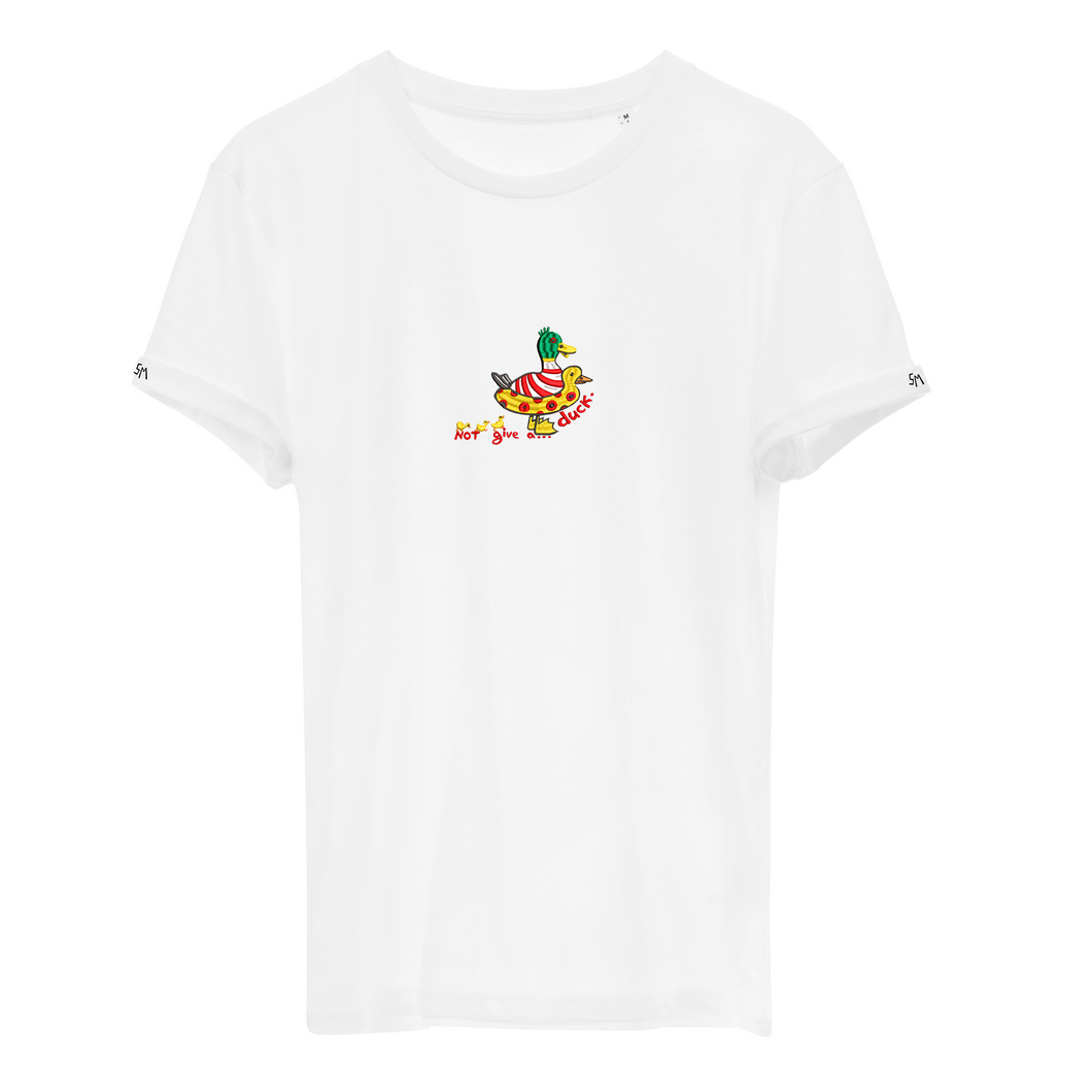Not give a...duck. 🦆 - organic cotton embroidered unisex T-shirt