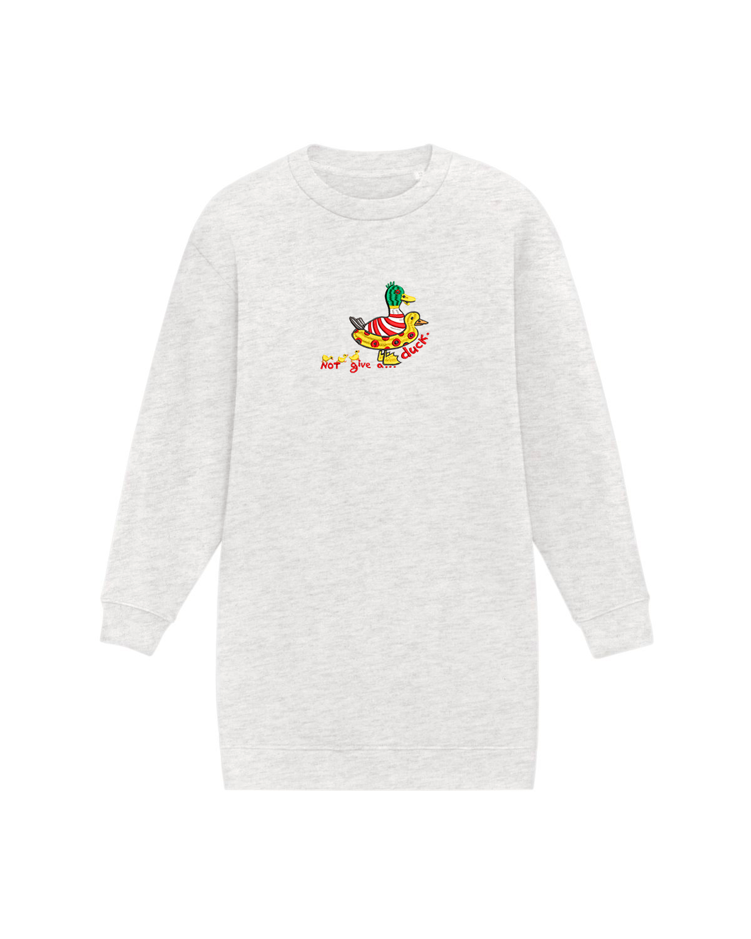 Not give a...duck. 🦆 -  Embroidered WOMEN'S OVERSIZED CREW NECK DRESS